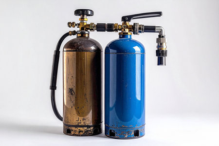 AI generated image. fire extinguishers on a white backgroundの素材