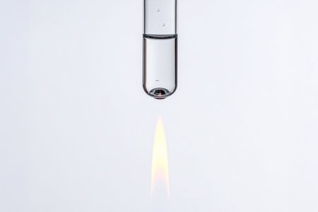 AI generated image. a test tube under the flame isolated on a white backgroundの素材