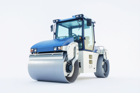 AI generated image. a road roller isolated on a white backgroundの素材