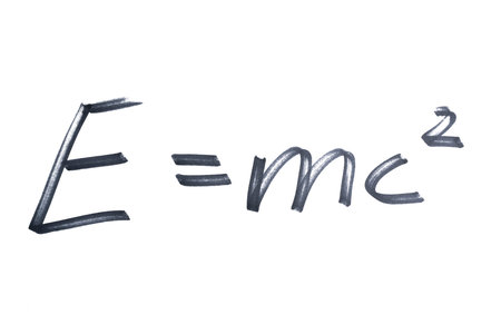 the theory of relativity written with a black marker on a transparent background