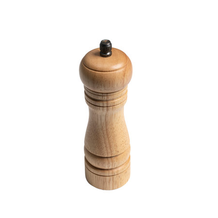 a wooden pepper grinder on a transparent surfaceの写真素材