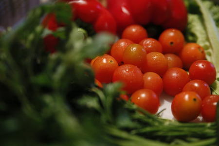 Festive table with a variety of delicious foodの写真素材