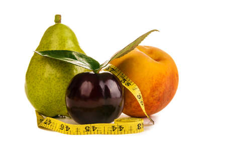 ripe fruit was photographed in studio on a white backgroundの写真素材