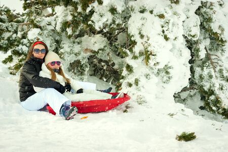 the woman with the child were photographed on walk in mountains