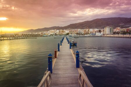 The beautiful port of the town of Adra to be in the province Almeria, Spainの写真素材