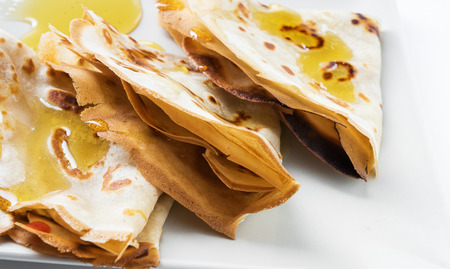 beautiful fresh fragrant pancakes have been photographed in studioの写真素材