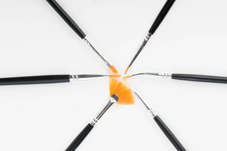 Small brushes for nail paintingの写真素材