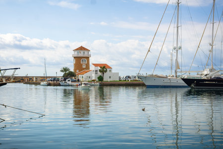 View of the lighthouse from the port