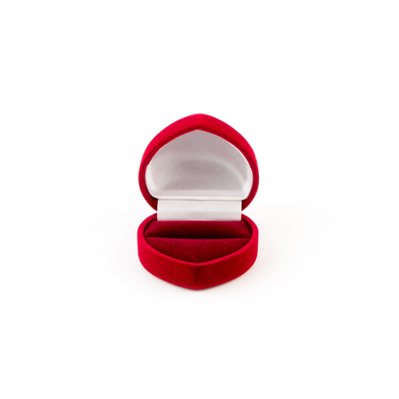 Red beautyful jewelry box isolated on white.の写真素材