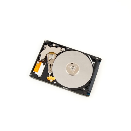 Inside of internal Harddrive HDD on white background.