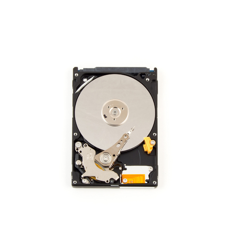 Inside of internal Harddrive HDD on white background.