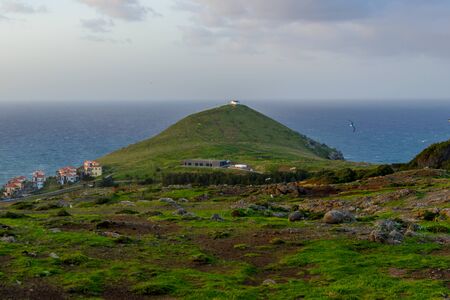 A city on the coast of Madeira at dawn. Portugal.の写真素材
