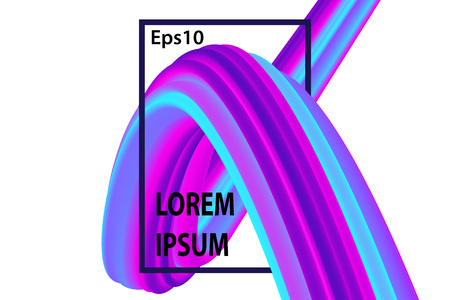 Fluid background. Liquid wave. Colorful 3D flow design. Vector illustration.のイラスト素材