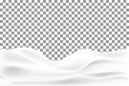 Realistic snowdrift isolated on transparent background. Snowy landscape. Vector illustration with snow hills.のイラスト素材