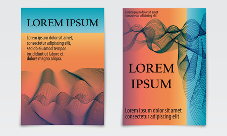 Cover set abstract design. Liquid wave background. Flow shapes vector. Abstract 3d flow shape. Fluid colors pattern. Modern fluid colorful texture.のイラスト素材