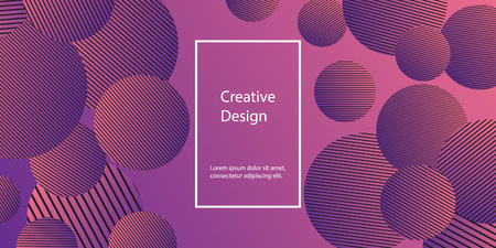 Geometric background. Minimal abstract cover design. Creative colorful wallpaper. Trendy gradient poster. Vector illustration.のイラスト素材