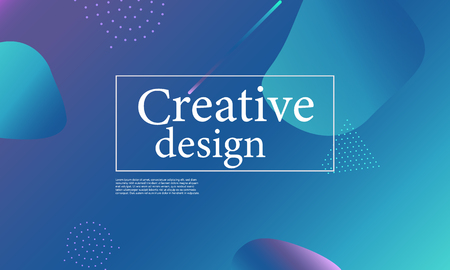 Fluid shapes composition. Wavy abstract cover design. Creative colorful wallpaper. Trendy gradient poster. Vector illustration.のイラスト素材