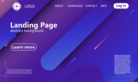 Website landing page. Geometric background. Minimal abstract cover design. Creative colorful wallpaper. Trendy gradient poster. Vector illustration.のイラスト素材
