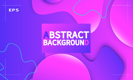 Fluid shapes composition. Wavy abstract cover design. Creative colorful wallpaper. Trendy gradient poster. Vector illustration.のイラスト素材