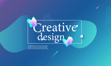 Fluid shapes composition. Wavy abstract cover design. Creative colorful wallpaper. Trendy gradient poster. Vector illustration.のイラスト素材