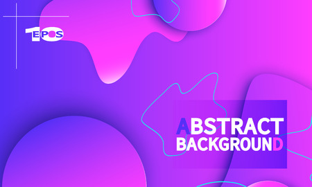 Fluid shapes composition. Wavy abstract cover design. Creative colorful wallpaper. Trendy gradient poster. Vector illustration.のイラスト素材