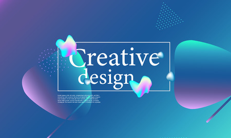 Fluid shapes composition. Wavy abstract cover design. Creative colorful wallpaper. Trendy gradient poster. Vector illustration.のイラスト素材