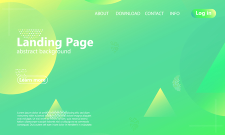 Website landing page. Geometric background. Minimal abstract cover design. Creative colorful wallpaper. Trendy gradient poster. Vector illustration.のイラスト素材