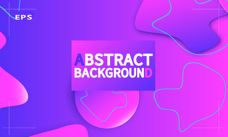 Fluid shapes composition. Wavy abstract cover design. Creative colorful wallpaper. Trendy gradient poster. Vector illustration.のイラスト素材