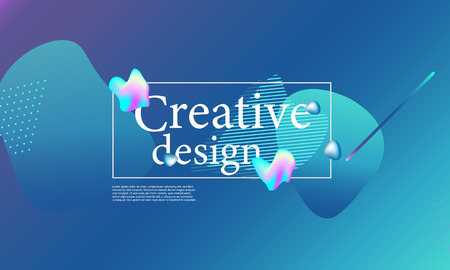 Fluid shapes composition. Wavy abstract cover design. Creative colorful wallpaper. Trendy gradient poster. Vector illustration.のイラスト素材