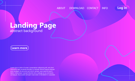 Website landing page. Fluid background. Minimal abstract cover design. Creative colorful wallpaper. Trendy gradient poster. Vector illustration.のイラスト素材