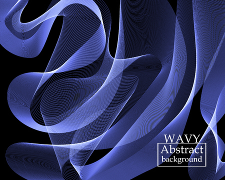 Wave colorful texture on dark background. Flow shapes design. Liquid wave background. Abstract 3d fluid shape. Color pattern. Modern fluid colors.のイラスト素材