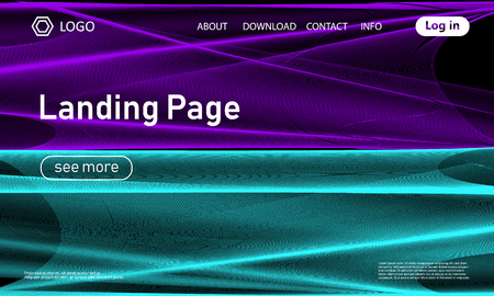 Landing page template. Abstract fluid background. Flow design. Vector illustration.のイラスト素材