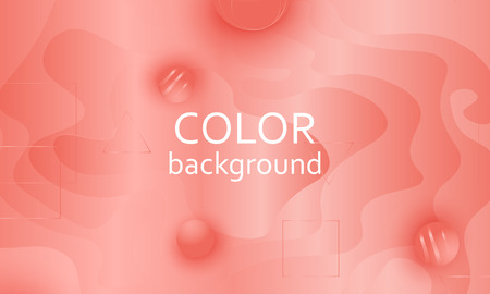 Coral color background. Fluid shapes pattern. Vector illustration. Colorful gradient.のイラスト素材