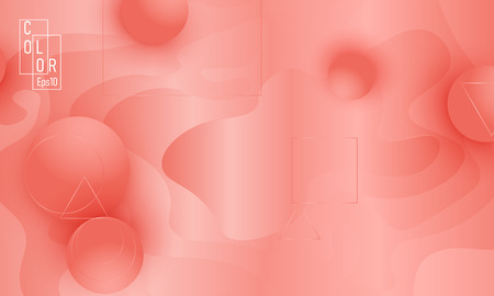 Coral color background. Fluid shapes pattern. Vector illustration. Colorful gradient.のイラスト素材