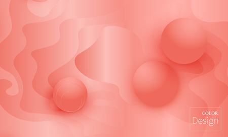 Coral color background. Fluid shapes pattern. Vector illustration. Colorful gradient.のイラスト素材