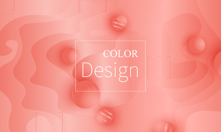 Coral color background. Fluid shapes pattern. Vector illustration. Colorful gradient.のイラスト素材