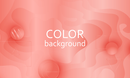 Coral color background. Fluid shapes pattern. Vector illustration. Colorful gradient.のイラスト素材