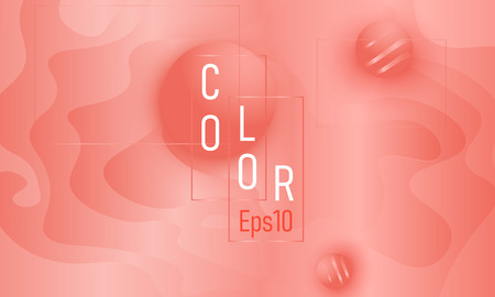 Coral color background. Fluid shapes pattern. Vector illustration. Colorful gradient.のイラスト素材