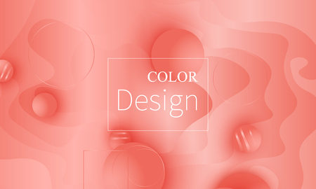 Coral color background. Fluid shapes pattern. Vector illustration. Colorful gradient.のイラスト素材