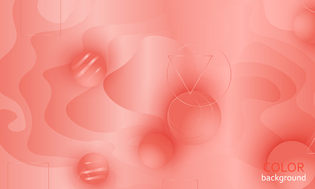 Coral color background. Fluid shapes pattern. Vector illustration. Colorful gradient.のイラスト素材