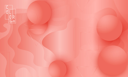 Coral color background. Fluid shapes pattern. Vector illustration. Colorful gradient.のイラスト素材