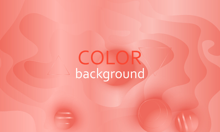 Coral color background. Fluid shapes pattern. Vector illustration. Colorful gradient.のイラスト素材