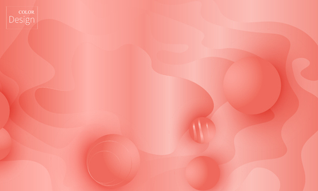 Coral color background. Fluid shapes pattern. Vector illustration. Colorful gradient.のイラスト素材