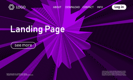 Landing page template. Abstract fluid background. Flow design. Vector illustration.のイラスト素材