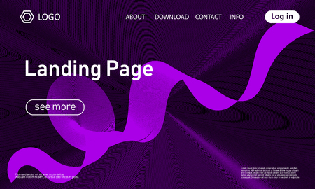 Landing page template. Abstract fluid background. Flow design. Vector illustration.のイラスト素材