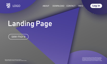 Website landing page. Material design. Minimal abstract background. Creative colorful wallpaper. Trendy gradient poster. Vector illustration.のイラスト素材