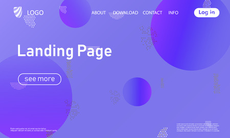 Landing page. Geometric background. Minimal abstract cover design. Creative colorful wallpaper. Trendy gradient poster. Vector illustration.のイラスト素材