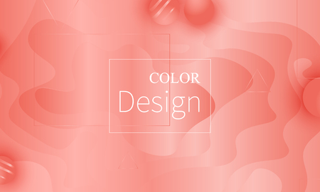 Coral color background. Fluid shapes pattern. Vector illustration. Colorful gradient.のイラスト素材