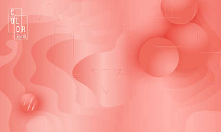 Coral color background. Fluid shapes pattern. Vector illustration. Colorful gradient.のイラスト素材