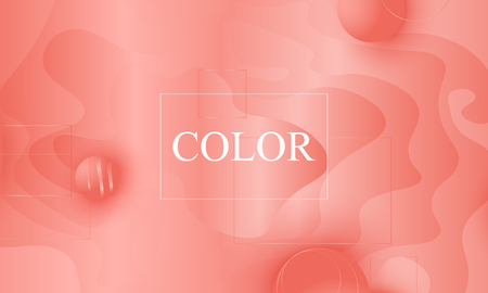 Coral color background. Fluid shapes pattern. Vector illustration. Colorful gradient.のイラスト素材
